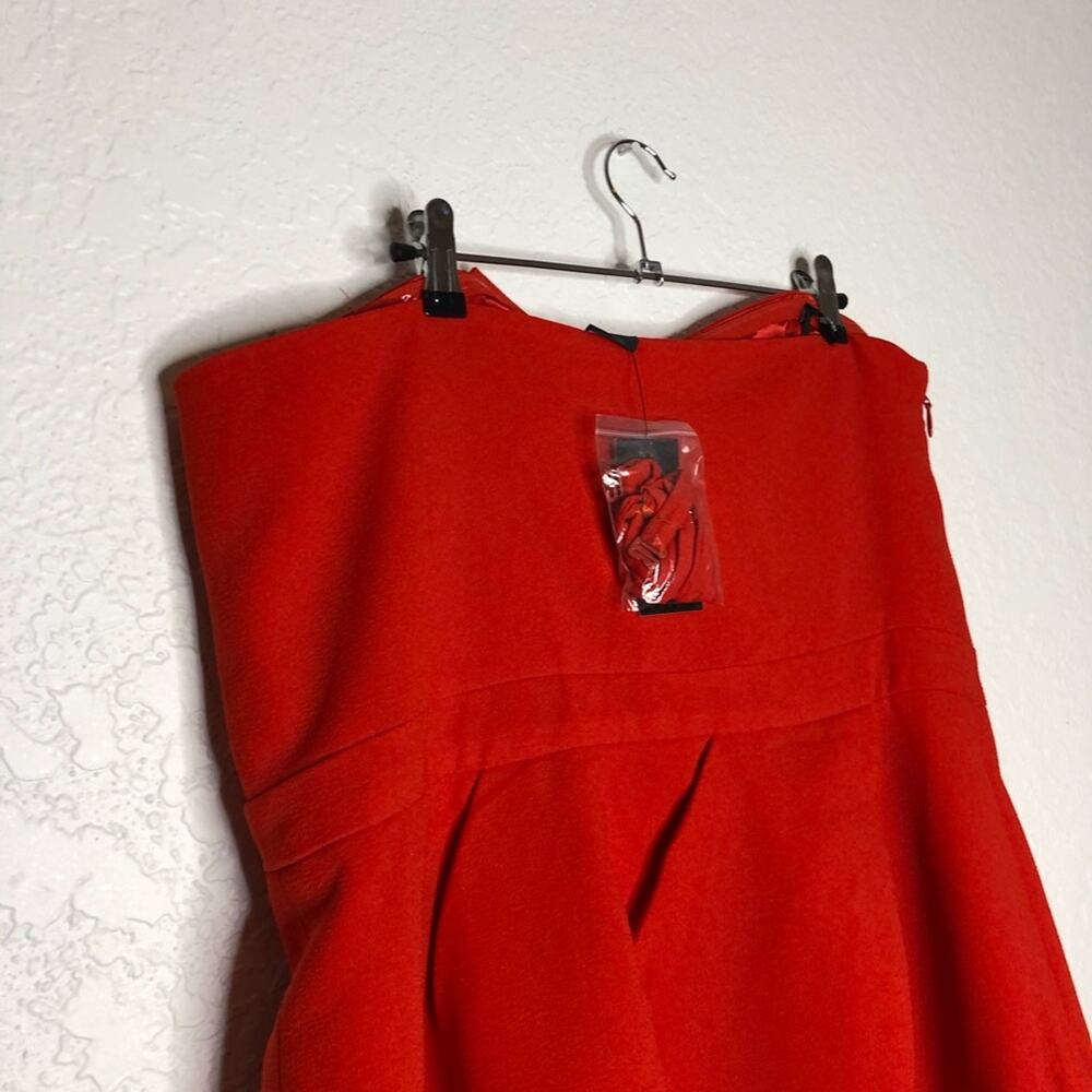 City Chic Tiger Lily Enchant orange red strapless draped dress size Small 16 NWT - Picture 12 of 16
